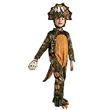 Spooktacular Creations Halloween Kind Triceratops Kostüm, braun Unisex Kleinkind Kinder realistische Dinosaurier Onesie Jumpsuit für Halloween Dress Up Party-3T