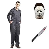 thematys Michael Myers Horror-Film Kostüm-Set inkl. Maske & Messer in 5 verschiedenen Größen - perfekt für Fasching, Karneval & Halloween (XL)