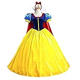 Hejo Home Damen Kostüm Schneewittchen Kleid Lang Verkleidung Dress Fasching Karneval,L