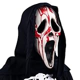 molezu Blutige Schrei Maske Horrorfilm Blut Latex Maske Halloween Party Gruselmaske Cosplay realistische Requisiten