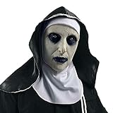 TRUBUY Halloween Horror Maske Scary Nonne Maske Latex Integralhelm Cosplay Frauen Ghost Kostüm Party Requisiten