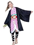 Antbutler Dämonentöter Slayer Nezuko Cosplay Kostüm Kamado Cosplay Outfit, Halloween Karneval Kostüm Set für Girls und Women