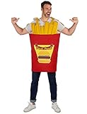 Vegaoo Pommes-Tüte Kostüm für Erwachsene rot-gelb
