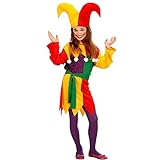 Widmann - Kinderkostüm Jolly Jester, Kleid, Hofnarr, Clown, Faschingskostüme, Karneval