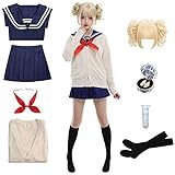 Himiko Toga Cosplay Outfit Schuluniform Sailor JK Kleid Halloween Anime Kostüme Komplettes Set mit Zubehör für Frauen