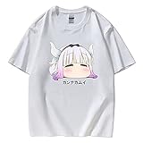 XSLGOGO Anime Miss Kobayashi's Dragon Maid T-Shirts Kanna Kamui T-Shirts Kanna Kamui T-Shirts Miss Kobayashi T-Shirts Japanische Kawaii T-Shirts Cosplay Kostüm Pullover für Fans