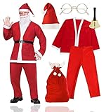 TK Gruppe Timo Klingler 6 in 1 Nikolauskostüm - Weihnachtsmannkostüm - Santa Costume - für Weihnachten - Kostüm für Nikolaus - Weihnachtsmann - Santa Claus - Herren / Erwachsene