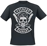 Volbeat Denmark Skull Männer T-Shirt schwarz L 100% Baumwolle Band-Merch, Bands, Totenköpfe