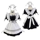 CarolynDesign Japanisches Anime Sissy Maid Dress Anime French Maid Schürze Kostümset