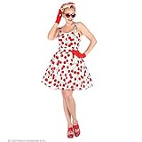 Lively Moments Kostüm 50er Jahre in weiß mit Kirschen / Kleid mit Petticoat für Damen / Rockabilly Gr. S = 34 / 36