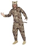 Smiffys, Unisex Leoparden Kostüm, All-in-One mit Kapuze, Größe: M, 50977, Brown