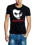 Coole-Fun-T-Shirts Herren Why So Serious Joker T-Shirt, Schwarz, XXXL