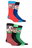SockShop Herren Damen und Kinder Super Mario Charakter Baumwolle Socken Packung 5 Multi 31-36 Kind