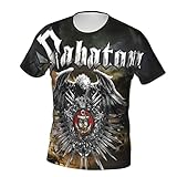 Herren Sabaton Tshirt Kurzarm T-Shirt mit Rundhals Sport Tees Shirts Männer Sportshirt for Men Front und Back Print