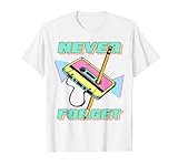 90er Jahre Party Kostüm 80er Never Forget Retro Kassette T-Shirt