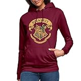 Spreadshirt Harry Potter Hogwarts Wappen Frauen Hoodie, S, Bordeaux
