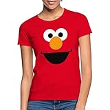 Spreadshirt Sesamstraße Elmo Kostüm Gesicht Krümelmonster Frauen T-Shirt, M