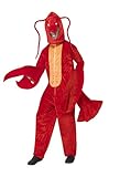 Smiffys, Herren Hummer Kostüm, Bodysuit mit Kopfteil, One Size, 40091,Rot