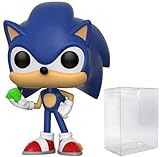 POP Spiele: Sonic The Hedgehog - Sonic with Emerald Funko Pop! Vinyl-Figur (gebündelt mit kompatibler Popbox-Schutzhülle)