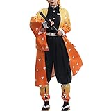 Fiamll Zenitsu Cosplay Japanischer Anime Kimono Kostüm Zenitsu Agatsuma Cosplay Outfit demon cosplay XXL