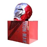 MXXYM Iron Man Helm 1: 1,MK5 Tragbarer Elektrisches Öffnen und Schließen Vollmasken für Halloween-Geburtstags-Geschenk-Prop mit Stimme Grußu Touch-Steuerung A