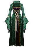 Winifred Sanderson Schwestern Kostüme Kleid Frauen Hocus Pocus Kostüm Hexe Cosplay Halloween Kostüme, Grün und Violett (Stil A), Small