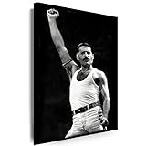 Julia-Art - Bilder Queen Freddie Mercury Sänger Band 100 x 70 cm Leinwandbild XXL - Wandbild 1 Teilig - Gerahmter Kunstdruck Musik w-s-2061-16