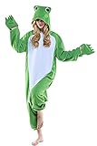 Erwachsenen Frosch Pyjamas Overall Halloween Kostüm Unisex Tier Schlafanzug Cosplay Overall Pyjamas
