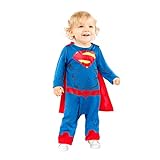 Amscan - Baby-Kostüm Superman, Strampelanzug, Umhang, Super Heroes, Comic, Motto-Party, Karneval