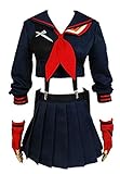 Ya-cos Halloween Mädchen Battlesuit Ryuko Matoi Kleid Outfit Cosplay Kostüm - Blau - Klein