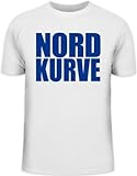 Shirtstreet24, NORDKURVE, Ultras Hamburg Schalke Fußball, Herren T-Shirt Fun Shirt Funshirt, Größe: XL,weiß