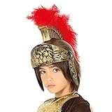 NET TOYS Römer-Helm für Kinder | Gold-Rot | Außergewöhnliches Jungen-Kostüm-Zubehör Centurio geeignet für Fasching & Karneval