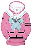 Takyojin Danganronpa Hoodie Damen Hoodies Anime Nanami Chiaki Mikan Tsumiki Enoshima Junko Cosplay Kostüm 3D Digitaldruck Langarm Pullover Sweatshirts Jacke Kapuzenpullover Uniform Rosa 3XL