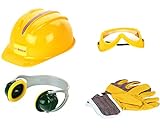 Theo Klein 8537 Bosch Zubehör-Set | Hochwertige Arbeitshandschuhe, -brille, Ohrenschützer und Helm | Im Bosch-Design | Spielzeug für Kinder ab 3 Jahren