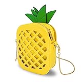 OFKPO Ananas Form Umhängetasche Aus gute Qualität PU,Damen Crossbody Tasche mit Reißverschluss(Gelb)