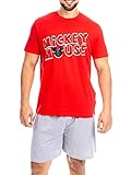 Disney Herren Mickey Mouse Schlafanzuge Rot Size Large