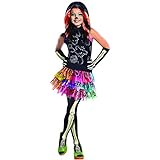 Savahe Monster High Skelita Kostüm mit oder ohne Perücke / Karneval Fasching Halloween Skelett Party (140/146)
