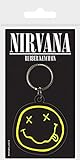 Nirvana - Smiley, Schlüsselanhänger aus Gummi, 4.5 x 6 cm