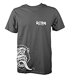 Gas Monkey Garage T-Shirt Large Side Monkey Dark Grey-L