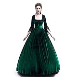 YEBIRAL Damen 3/4 Ärmel Renaissance Mittelalter Kleid Vintage Gothic Palaststil Viktorianischen Königin Kostüm Maxikleid