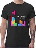 T-Shirt Herren - Nerd Geschenke - Tetris in Loving Memory - M - Schwarz - Gamer Nerd Tshirt - L190