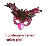 Vogelmaske Federn, Karneval, Fasching, Mottoparty (pink)