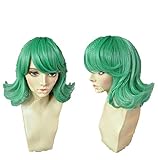 Anime Manga ONE PUNCH MAN Tatsumaki Green Curly Synthetic Hair Cosplay Wig Hair Accessary Cos + Wig Cap
