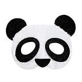Widmann 03881 - Maske Panda, Augenmaske, Maske für Erwachsene, aus Plüsch, Kostümzubehör, Karneval, Mottoparty