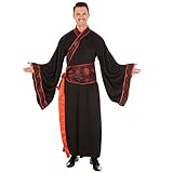 dressforfun Herrenkostüm Asiate | Langer Kimono | Fernöstliche Verkleidung | inkl. Extra Gürtel (L | Nr. 301042)