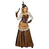 Widmann - Kostüm Steampunk, Kleid, Gürtel, Minihut, Kleid, Gürtel, Minihut, Karneval, Mottoparty