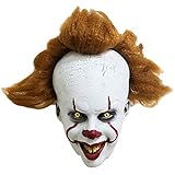 FAICCIA Killer Clown Latex Maske Halloween Kostüm It Pennywise Crazy Joker Cosplay