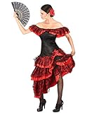 Vegaoo - Schwarz-rote Flamenco-Tänzerin - Kostüm für Damen - S