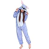 Swanka Pyjamas Jumpsuit Erwachsene Unisex Tier Onesie Cosplay Kostüme Schlafanzug (Blau Stich, XL)