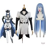 Zenhhrpt Anime Cosplay Akame Ga Kill Esdeath Empire General Apparel Full Set Uniform Outfit Cosplay Kostüm Halloween Party Kostüm, L
